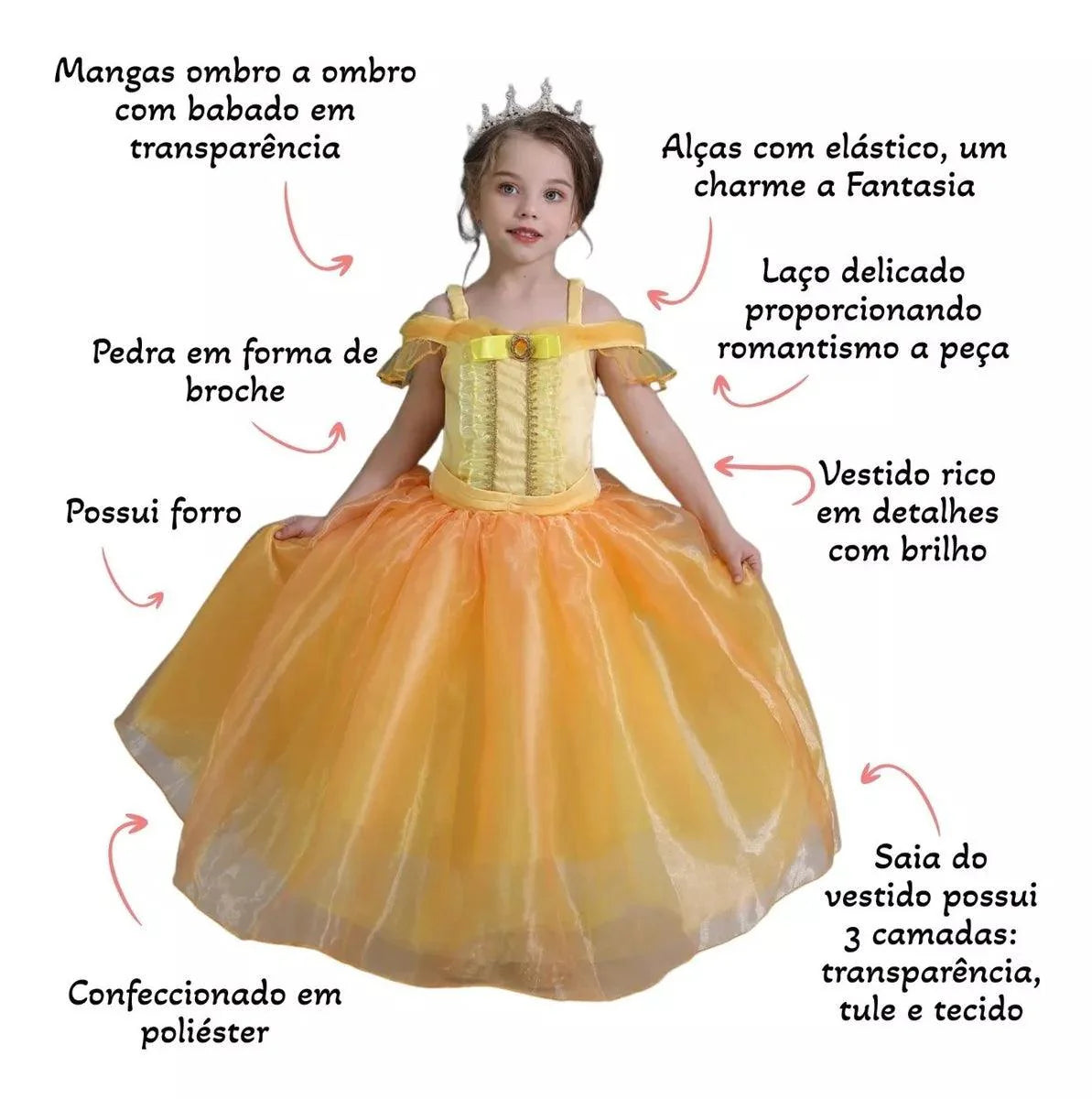 Fantasia Infantil Princesa das Flores Encantada