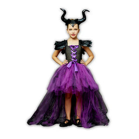 Fantasia Infantil Bruxa Malvada Roxa – (Vestido Deluxe + Acessórios)